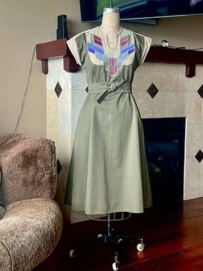 70s 80s G. Girvin Seattle patchwork dress